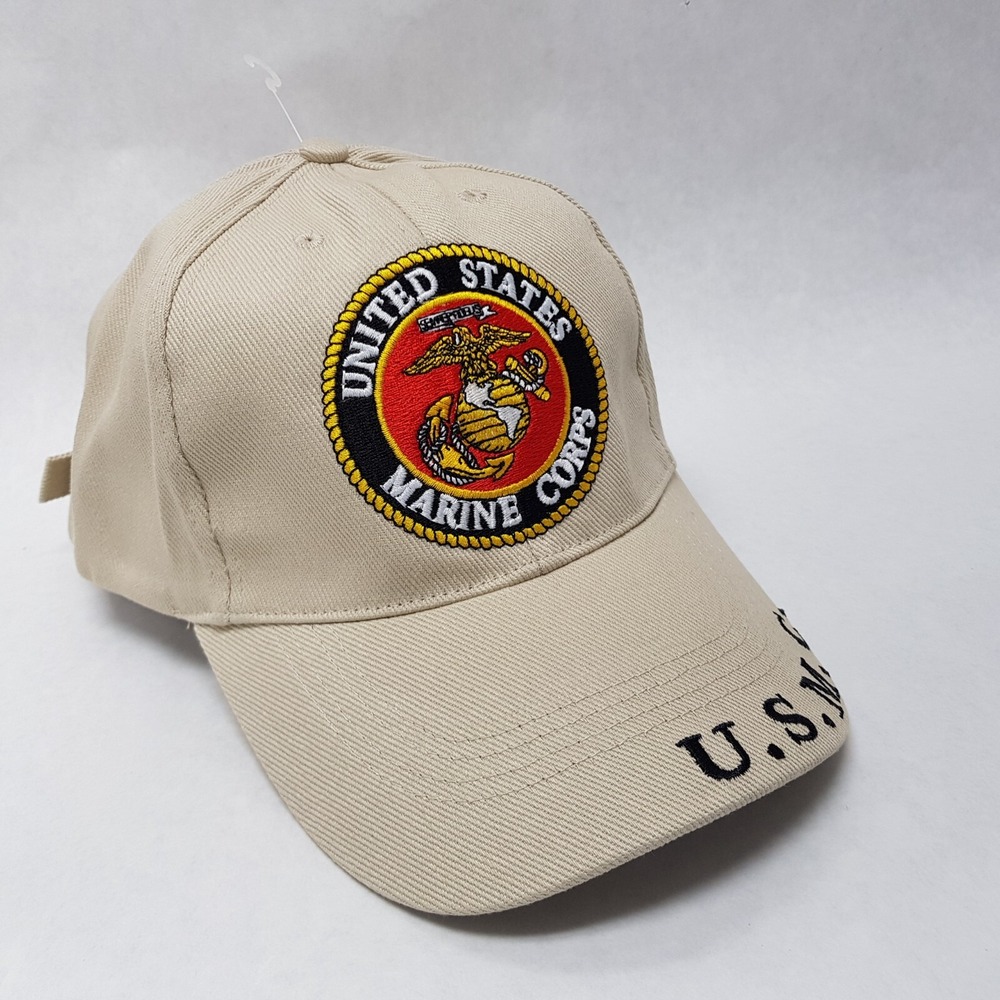 USMC Marine Corps Hat Logo Khaki Cover EGA US Official United States‎ Licensed - Picture 9 of 16